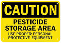 Caution Pesticide Storage Area Use Proper Personal Protective Equipment Sign, 10x7 Inches, 55 mil thick HDPS (high density polystyrene), Made in USA by My Sign Center by MySignCenter