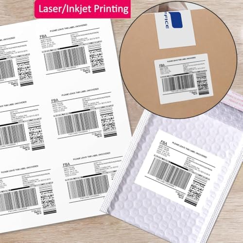 MPRT 5000 Sheets 3-1/3" x 4" Shipping Address Labels Printable Label Stickers Paper for Laser/Inkjet Printer 6 per Page Mailing Labels, FBA Box Labels - Matte, 30000 Labels - Image 4