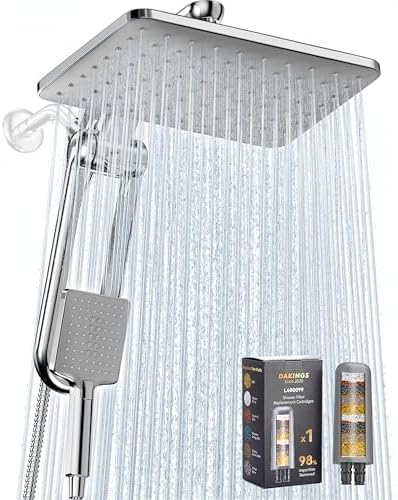 Dual Filtered Rainfall Handheld Showerhead Spray Combo for Bathroom by DAKINGS