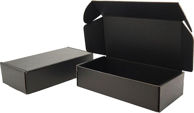 Small Black Shipping Boxes for Small Business Pack of 25-7x5x2 inches Cardboard by Lmuze