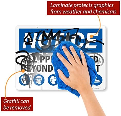 SmartSign "Notice - All PPE Required Beyond This Point" Label | 10" x 14" Laminated Vinyl Sticker, Made in USA - Image 3
