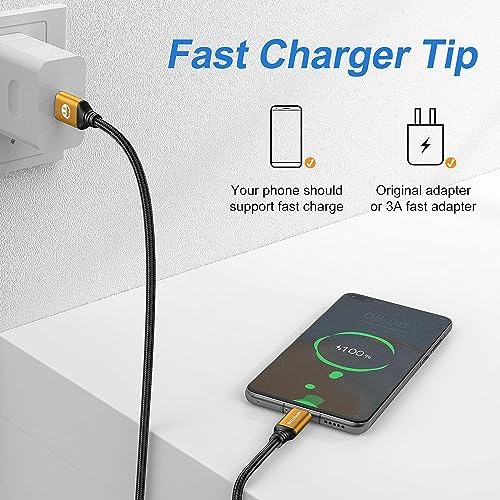 Short USB C Cable 1ft, 5 Pack Type C to USB A Cord, Braided Fast Charging - Image 6