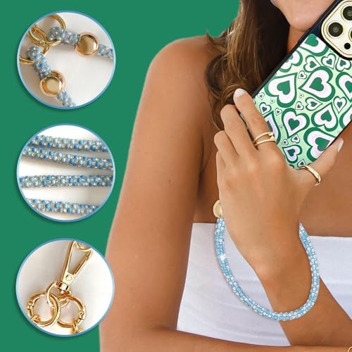 Crystal Phone Strap Crossbody and Wrist Lanyard, Anti Theft Layered & Wrist Strap Cell Phone Neck for Women - Image 4
