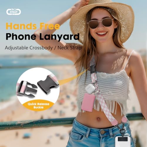 Icycay Phone Lanyard Crossbody Strap Adjustable Teacher Women Checkered - Image 2