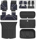 3W Tesla Model Y 2025 2026 Juniper 9PCS Floor Mats, Full Set with Carpets by 3W