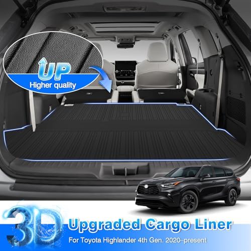 Floor Mats for Toyota Highlander 2020-2025 2026 7 Seats (NOT for Grand Highlander), All Weather Cargo Liner for Highlander Accessories, Heavy Duty Car Mats, Car Accessories (Including Hybrid) - Image 5