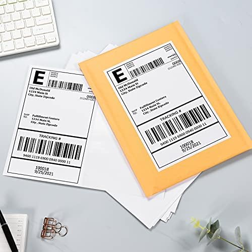 Shipping Labels, Pacific Mailer Half Sheet Shipping Label Compatible for Inkjet 2 Per Page 8.5 x 11 Self Adhesive Mailing Return Address Labels Printable Sticker Paper [100 Sheets/ 200 Labels, White] - Image 6
