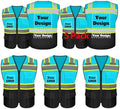 Safety Vest Customize Logo with 5 Pockets & Zipper Reflective High Visibility Vest Class 2 Outdoor Workwear by evershare