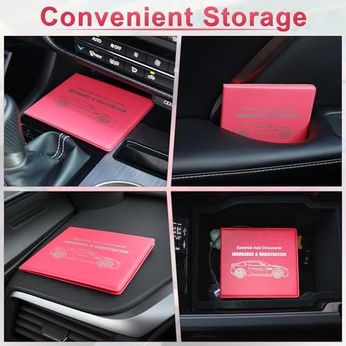 UYYE Car Registration and Insurance Card Holder, Vehicle Glove Box Car Organizer, Interior Car Accessories for Documents, Cards, License - 2 Pack - Image 4