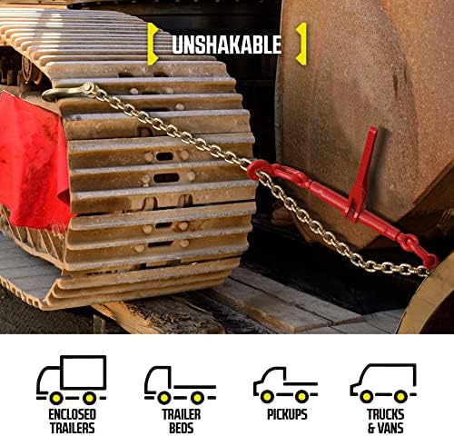 DC Cargo Chain Binder Kit (2 Sets) | 5/16" Grade 70 Extra Long 20 Foot Chain - and Load Binder Set | Heavy Duty Ratcheting Chain and Binder | Load Chain and Binders – 4,700lb Working Load Limit As Set - Image 5