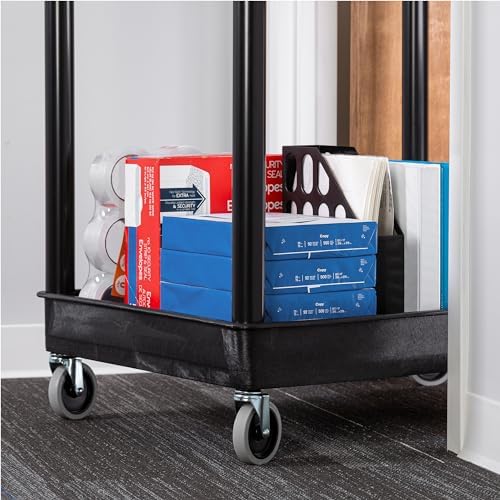 Stand Steady Tubstr Large 2 Shelf Utility Cart Supports Up to 200 lbs - Heavy Duty Deep Tub Cart, Rolling Storage Cart & Tool Cart for School, Office, Warehouse (32 x 24in) - Image 5
