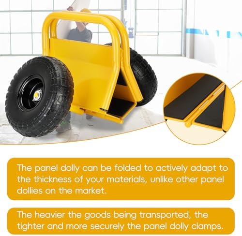 Heavy Duty Panel Dolly Slab Dolly 10 Inch Solid Rubber Tires - Image 5