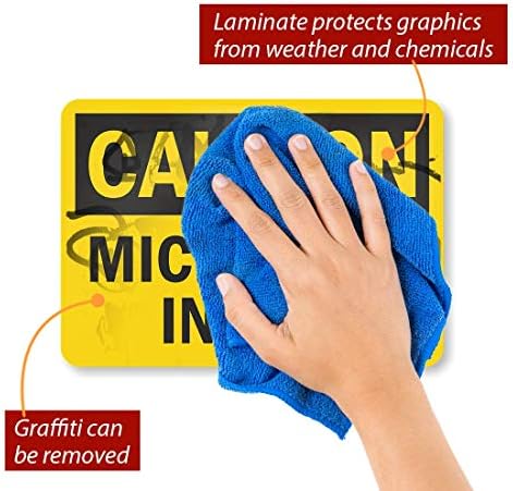 SmartSign - S-2760-EU-10 "Caution - Microwave In Use" Label | 7" x 10" Laminated Vinyl - Image 2