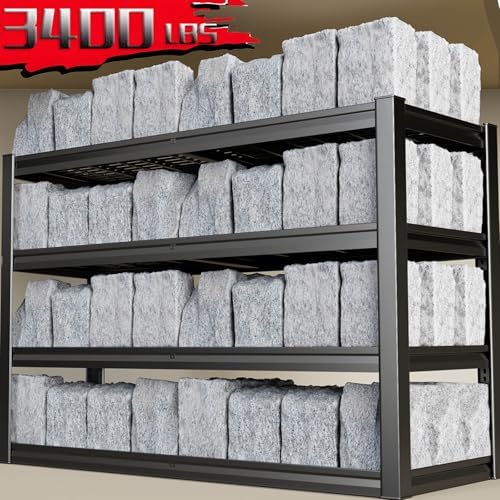 30" Deep Heavy Duty Garage Shelving Units, 68" Wide Storage Shelves,4-Tier Metal Garage Shelves, Kitchen Shelf,Large Storage Rack,Industrial Shelving for Shop, 68" W x 30" D x 68" H,2 Pack - Image 4