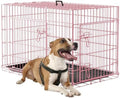 FDW | 36" Foldable Metal Dog Crate | Pink | Cage for Medium Dogs by FDW