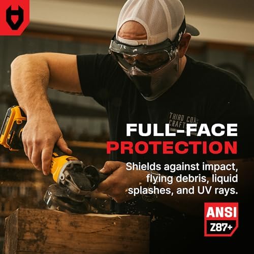 NoCry Safety Face Shield Mask for Work with Premium Anti Fog and Anti Scratch Technology — Durable ANSI Z87+ Certified Grinding Face Shield with Extreme Impact Resistance - Image 3