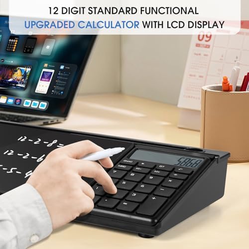 Varhomax Glass Desk Whiteboard Gray with Calculator - Image 3