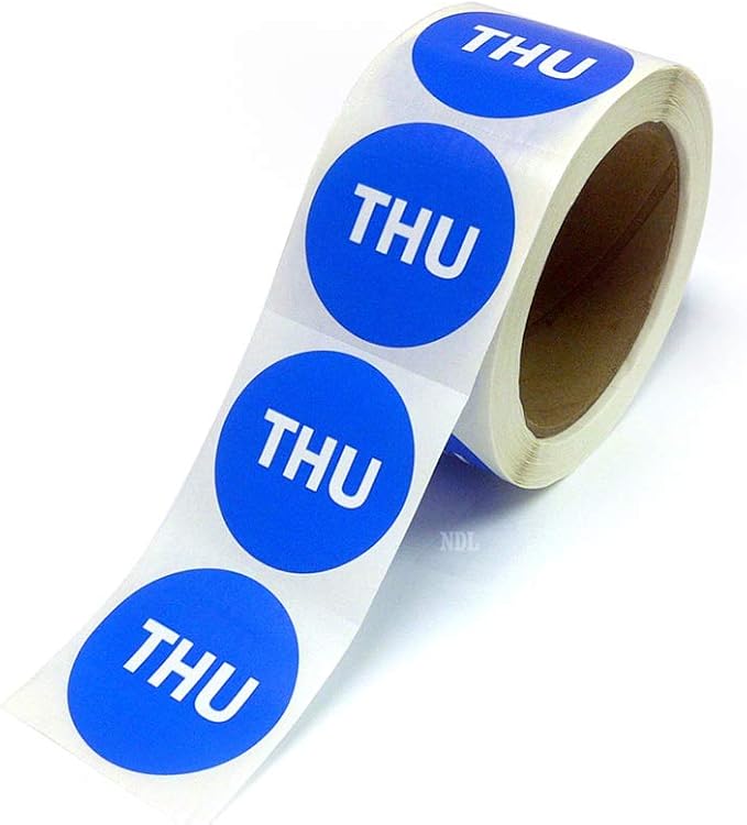 NextDayLabels - Round Thursday Day of The Week Color Coding Labels - Image 2