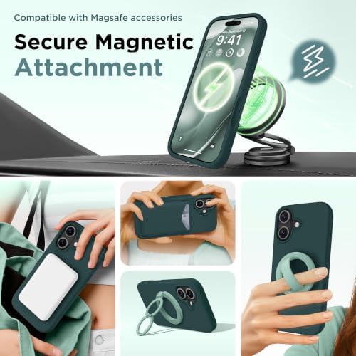 GolbinBox Magnetic for iPhone 17 Case, Silicone Cover, Olive Green - Image 4