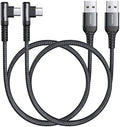AINOPE [2 Pack 1.6FT Type C Cable, 3.1A Type C Charger Fast Charging, Right Angle Nylon Braided USB to USB C Cable Compatible with Galaxy S22 S21 S10, Note 10 9 A51 LG G8 G7 Charging Cord by AINOPE10yearsforphoneaccessories