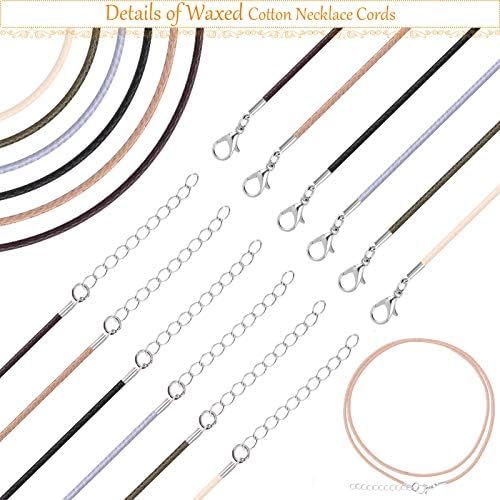 Necklace Cord, Selizo 100pcs Necklace String, Waxed Cotton Necklace Cord with Clasp Bulk for Jewelry Bracelet Making, Beads, Pendants, Charms - Image 3