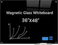 Magnetic Glass Black Board 48"x36" Glass Dry Erase Blackboard Tempered Glass by Unknown