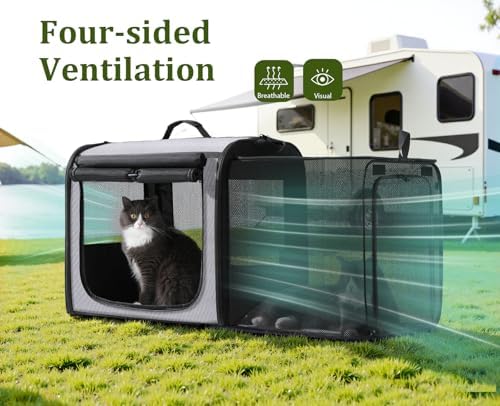 Dog Car Carrier Light Weight,Expandable,Foldable Dog Carrier, Gray - Image 6