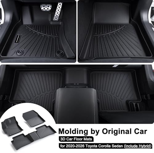 TPE Floor Mats for 2020-2026 Toyota Corolla Sedan (Include Hybrid) All Weather Car Floor Liners Fit Toyota Corolla Accessories Black - Image 2