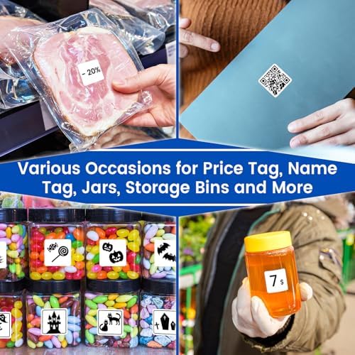 LLIKED 1"x1" Square Removable Thermal Labels No Residue 1380 Pcs - Image 7