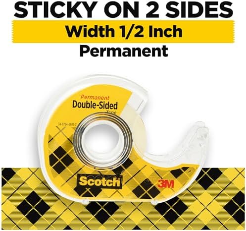 Scotch Double Sided Tape, 1/2 in x 500 in, 6 Dispensered Rolls (Pack of 16, 96 Count Total) - Image 2
