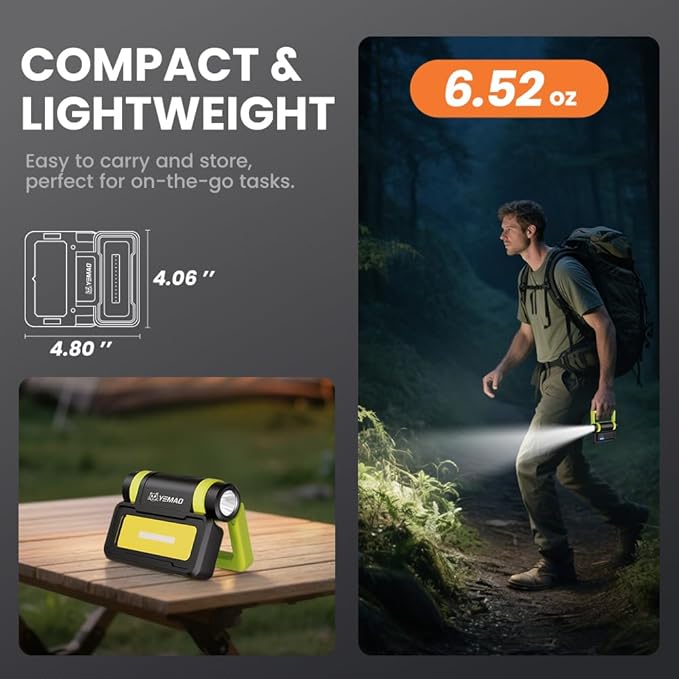 Yemao Led Work Light Rechargeable, Small Portable Work Light - Image 5