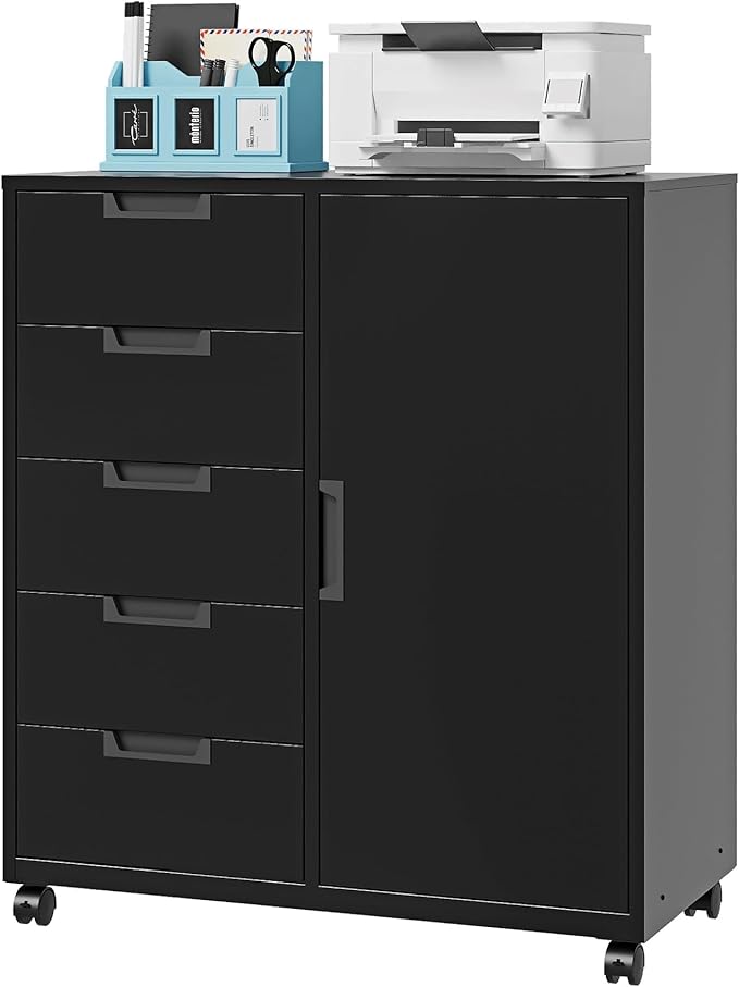 Letaya 5 Drawer Storage Cabinet, Mobile Printer Stand by LetayaMetalCabinets