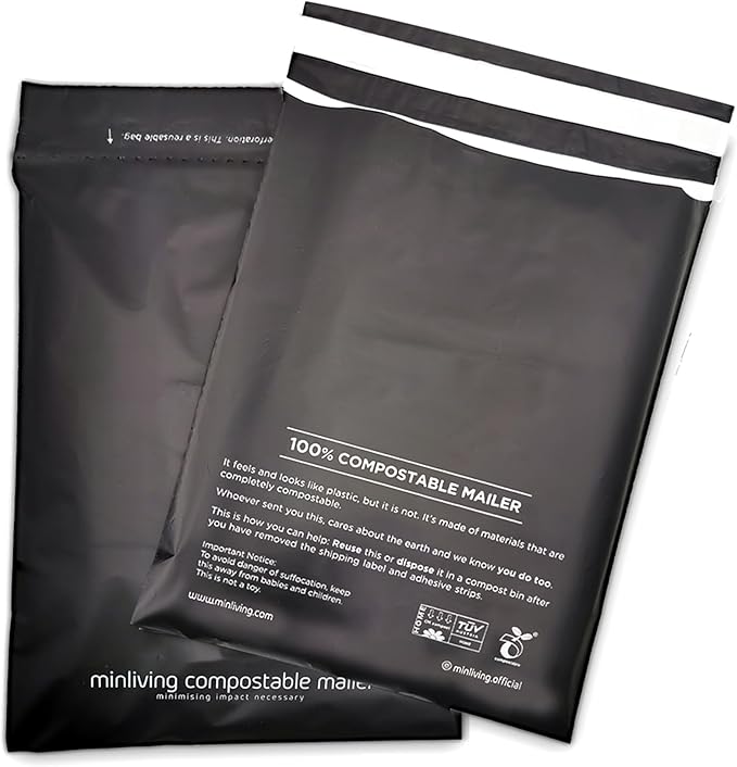 100% Compostable Biodegradable Mailers | Reusable Poly Bags | Zero-Waste by minlivingofficial