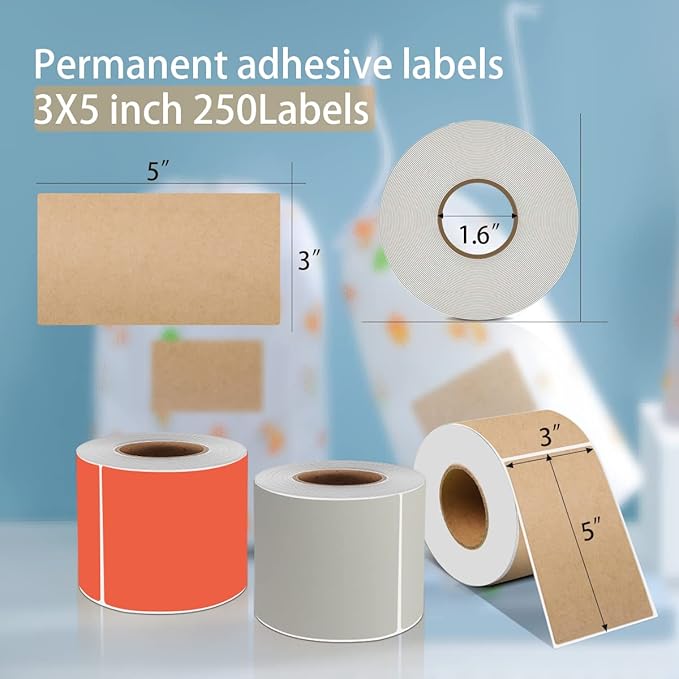 PARLAIM 3 X 5 Inch Rectangle Adhesive Color Coding Stickers, Kraft Rectangle - Image 2