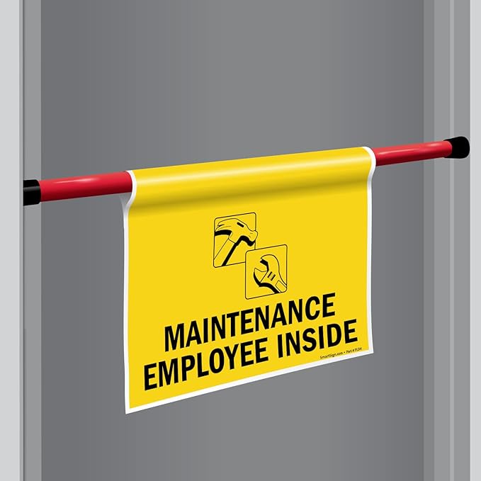 SmartSign Hanging Doorway Barricade, 11.25" x 18" Vinyl, Spring-loaded by SmartSign