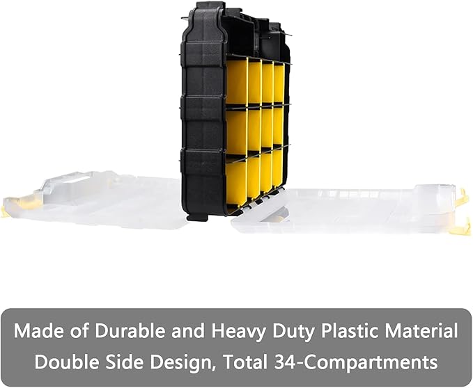 Tools Box Organizer Double Side 34 Compartments Hardware Organizers - Image 3