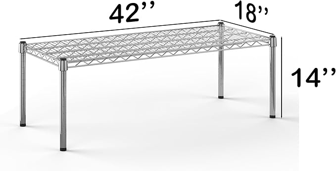 18''W x 42''L x 14''H Chrome Plated Wire Dunnage Rack | Off The Floor Storage - Image 3