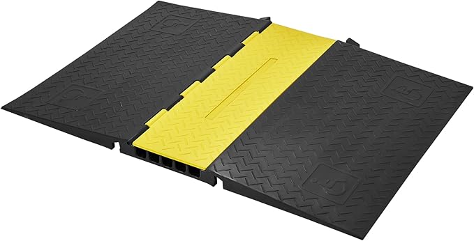 VEVOR 5 Channel Rubber Cable Protector Ramp, Heavy Duty 22000 lbs/axle Capacity - Image 10
