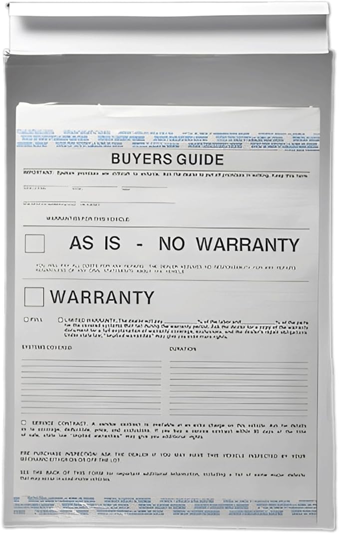 Clip-On Car Window Form Holder – 9" x 13" Transparent Document Sleeve – by Unknown
