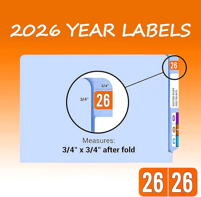 500 Pcs 2026 Year Stickers, Waterproof File Folder Labels, Self-Adhesive - Image 7