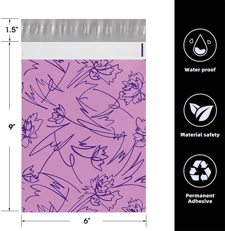 POLYSELLS 100pcs 6x9 Inches Poly Mailers Waterproof & Tear Resistant Mailing Envelopes, Cute Small Business Bags for Clothes, Gifts - Inspiration classic - Image 2