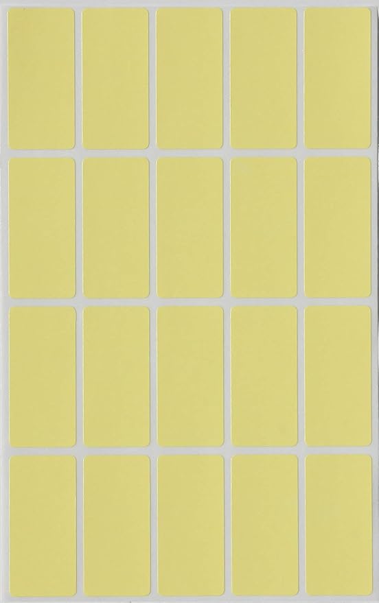 Royal Green Rectangular Color Coding Stickers in Pastel Yellow 1.57 inch x by RoyalGreen