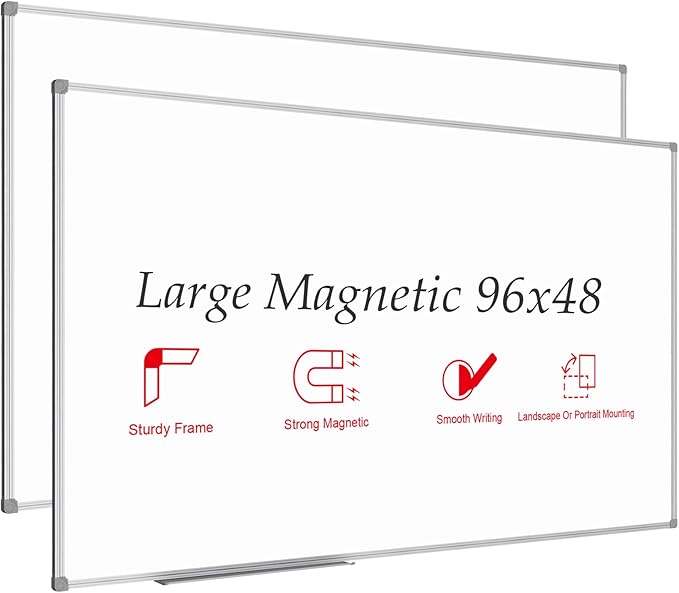JILoffice Large Magnetic White Board, Dry Erase Whiteboard 96 x 48 Inch by JILoffice
