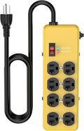 Heavy Duty Power Strip 20 amp, Metal 8 Outlet Power Strip, Wall Mount Surge by HEZI