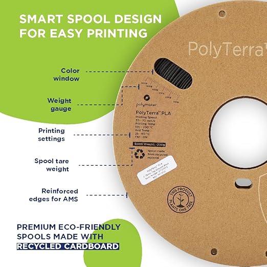 Polymaker Matte PLA Filament Fossil Grey 1.75mm 1kg 3D Printing Filament - Image 9