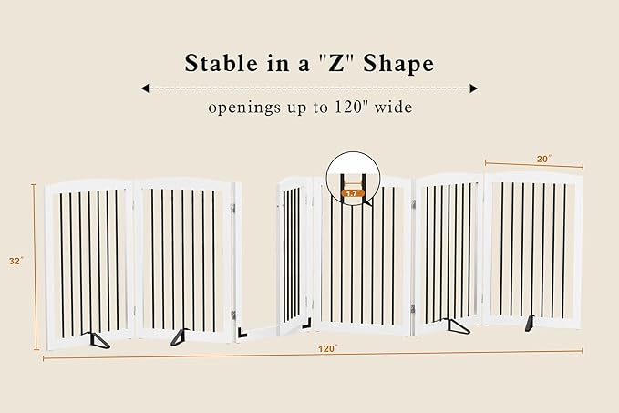 Freestanding Pet Gate with Door, Tall Dog Gate - Image 6