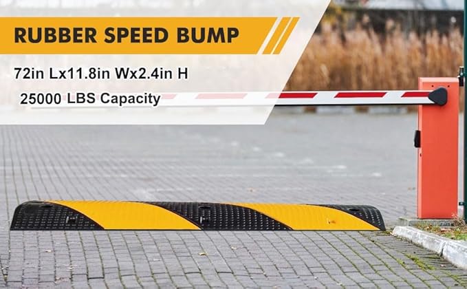 6FT Heavy Duty Recycled Rubber Speed Bump, 2 Pack 25, 000 Lbs Capacity Modular - Image 7