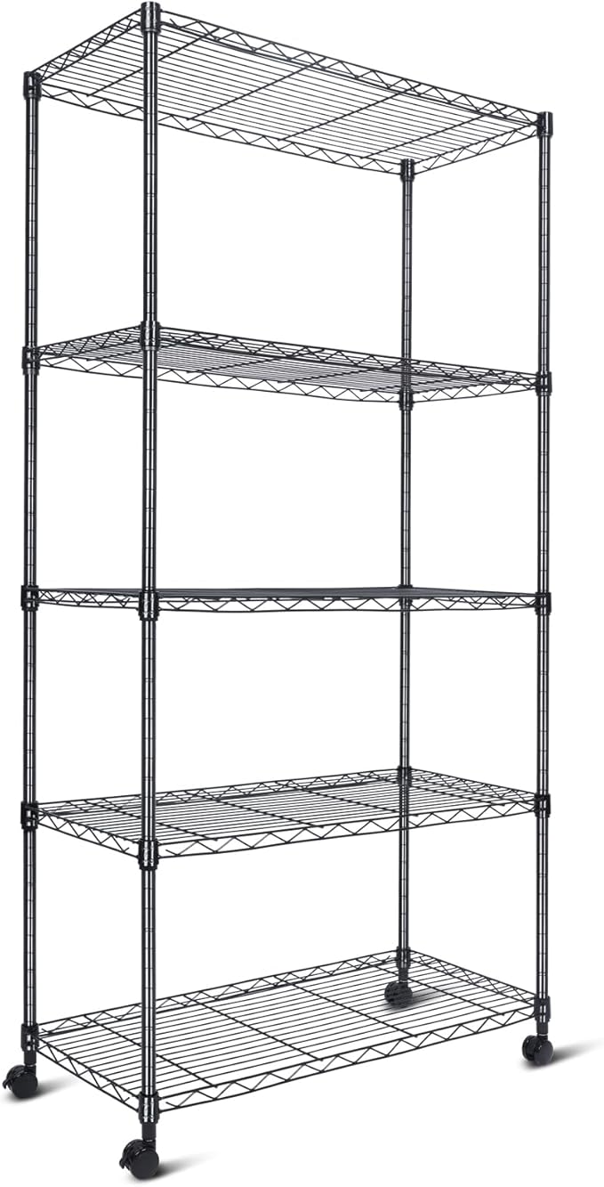 Whitmor 5 Tier Shelving Unit, Adjustable Storage Shelves by Whitmor