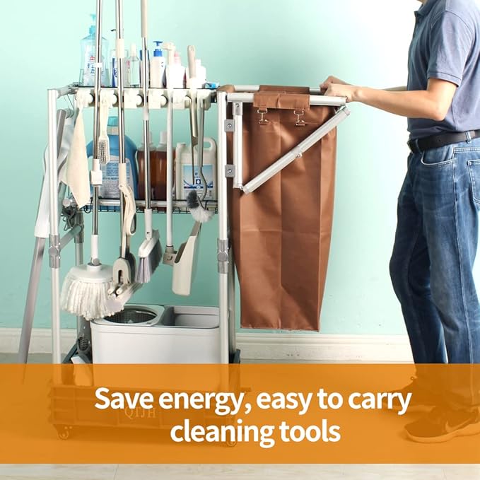 Janitorial cart Housekeeping cart Cleaning Cart on Wheels Housekeeping Caddy - Image 2