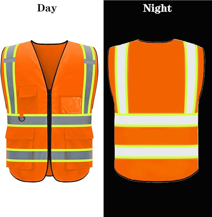 BeautyWill Custom Safety Vest Logo Class 2 High Visibility Reflevtive Vest - Image 7